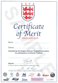 esfa merit certificate sample copy