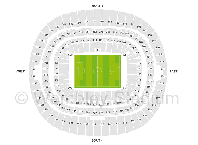 Wembley Stadium Seating Chart Row Numbers