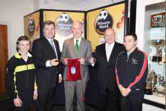 Ed Balls, Mike Spinks and George Cohen make the draw for the 2009 Minute Maid Cup