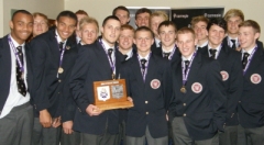 England U18 Schoolboys celebrate winning the 2009 Carnegie Centenary Shield