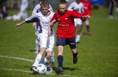 Action from the Jersey Schools' Festival of Football