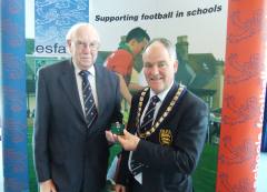 John Robson (left) receives ESFA Life Membership