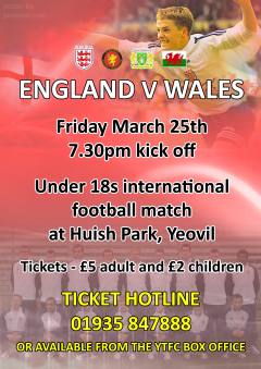 England v Wales - U18 Centenary Shield Match Poster
