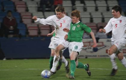 Action from England v Northern Ireland at AFC Telford United 2011