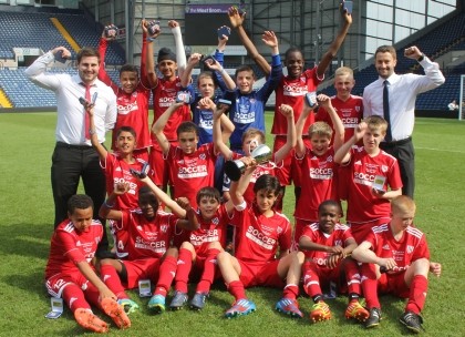 Sandwell Academy U13 Boys Football Team 2012 pictured at West Bromwich Albion FC