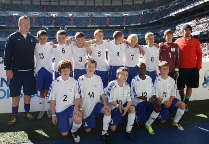 Team England pictured at the Santiago Bernabeu