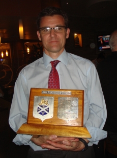 England U18 Schools' Football Manager - Andy Williams with Centenary Shield 2012